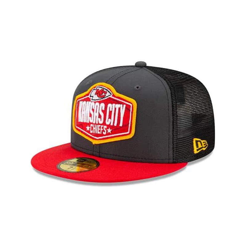 NFL Kansas City Chiefs Draft 59Fifty Fitted (EFH3868) - Grey New Era Caps